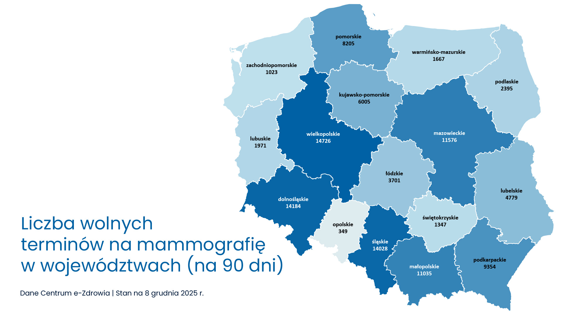 mapa wolnych terminów na mammografię