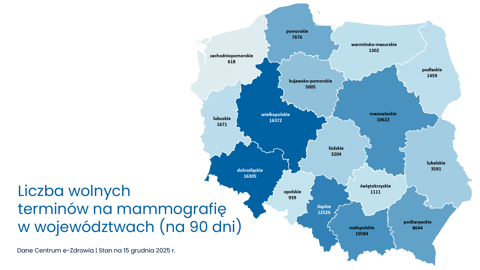 mapa wolnych terminów na mammografię
