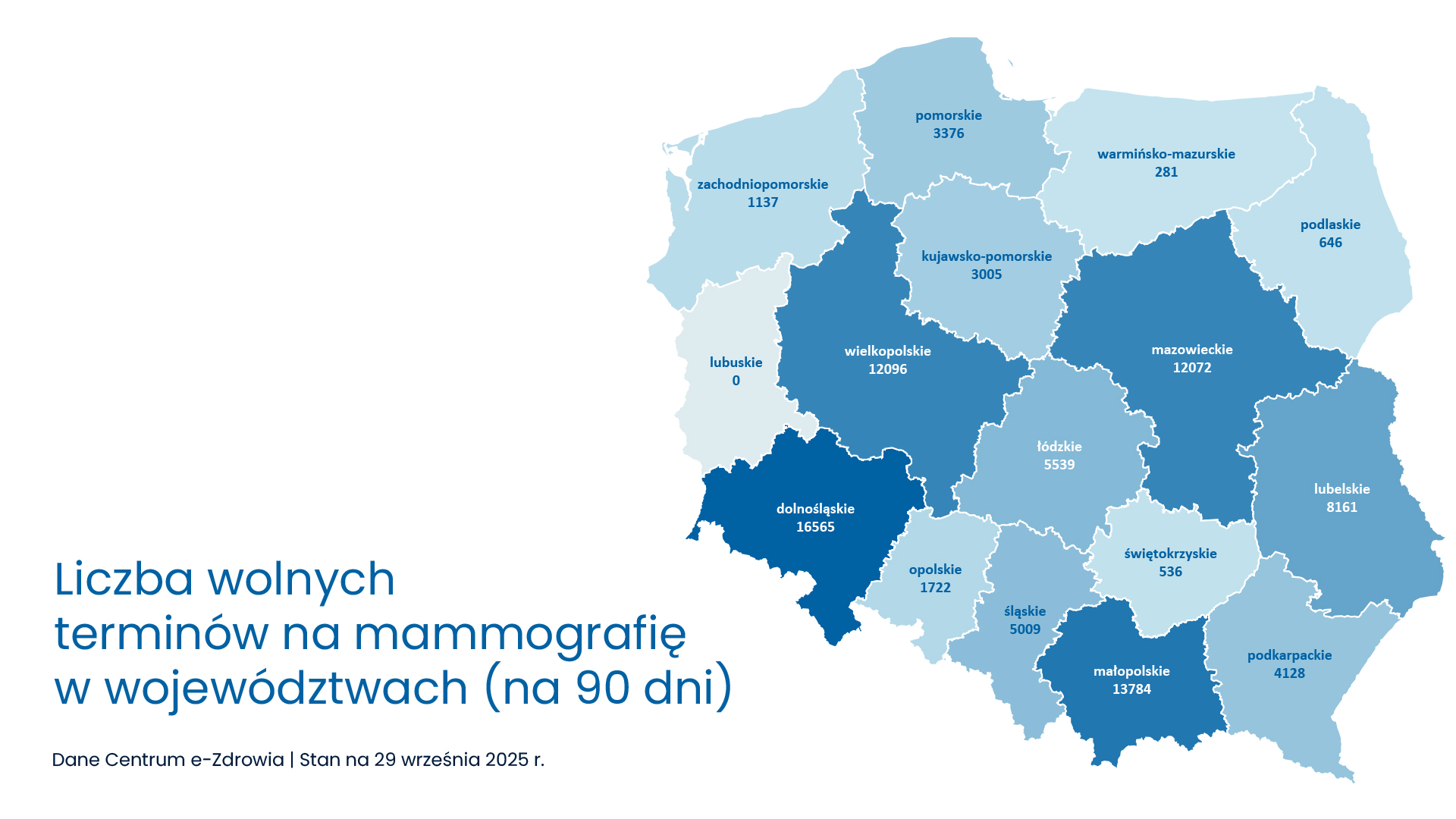 mapa wolnych terminów na mammografię