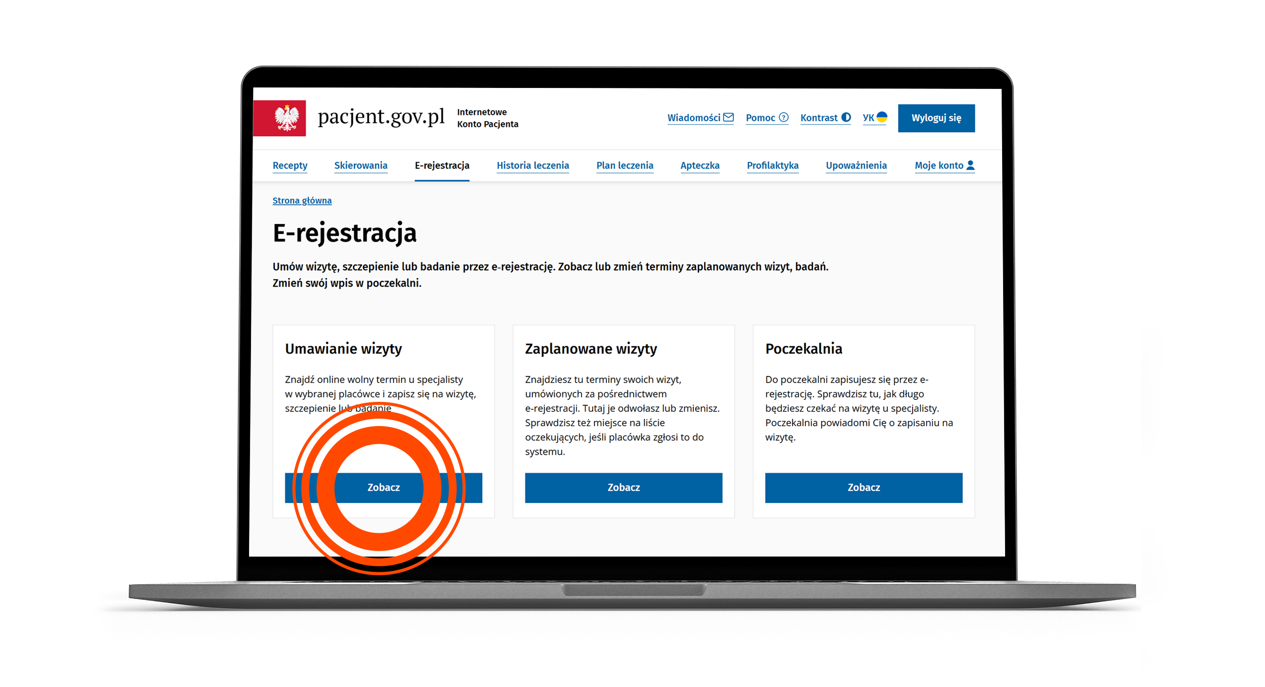 umawianie wizyty przez CeR