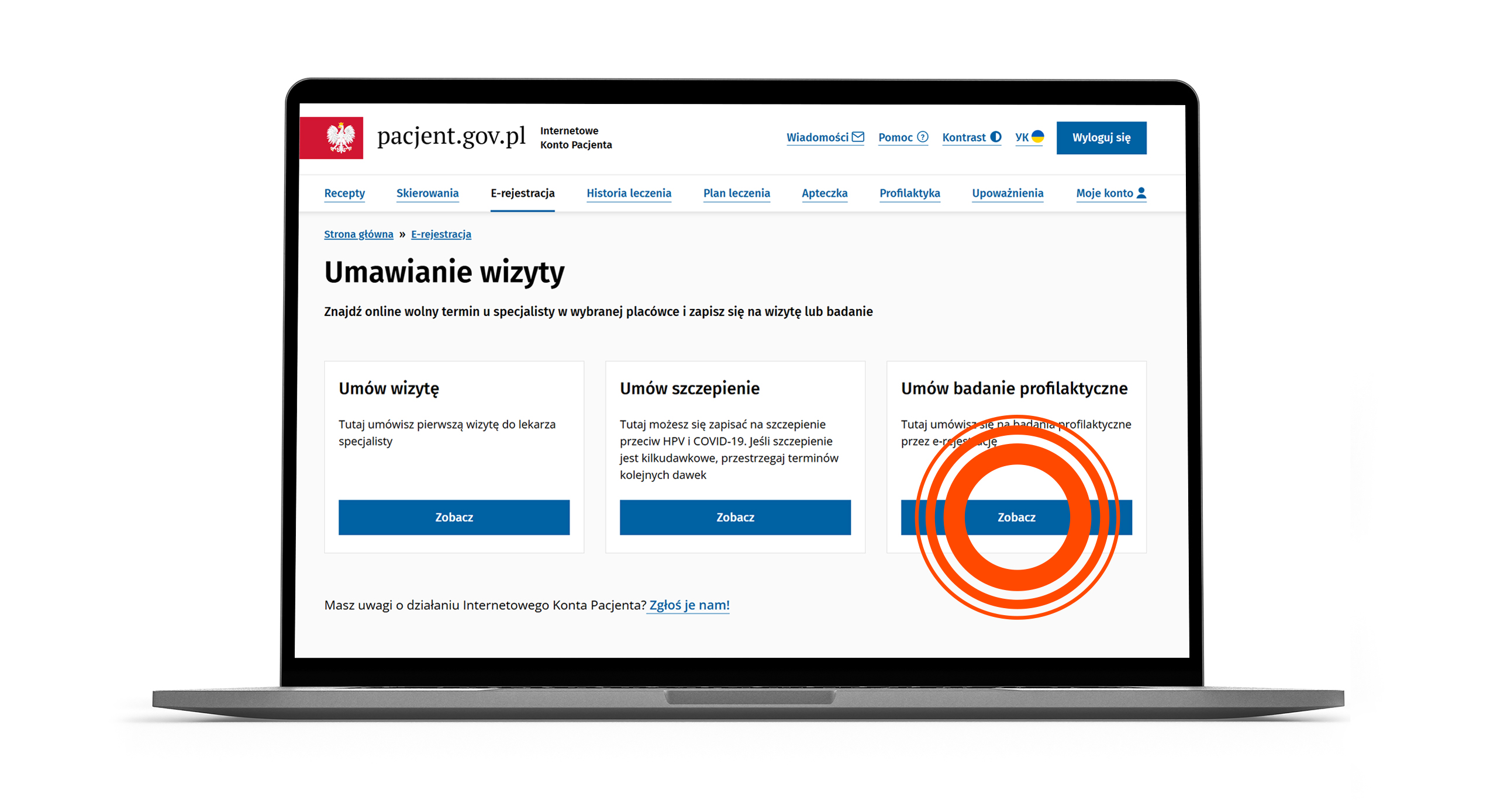 umawianie badania przez CeR