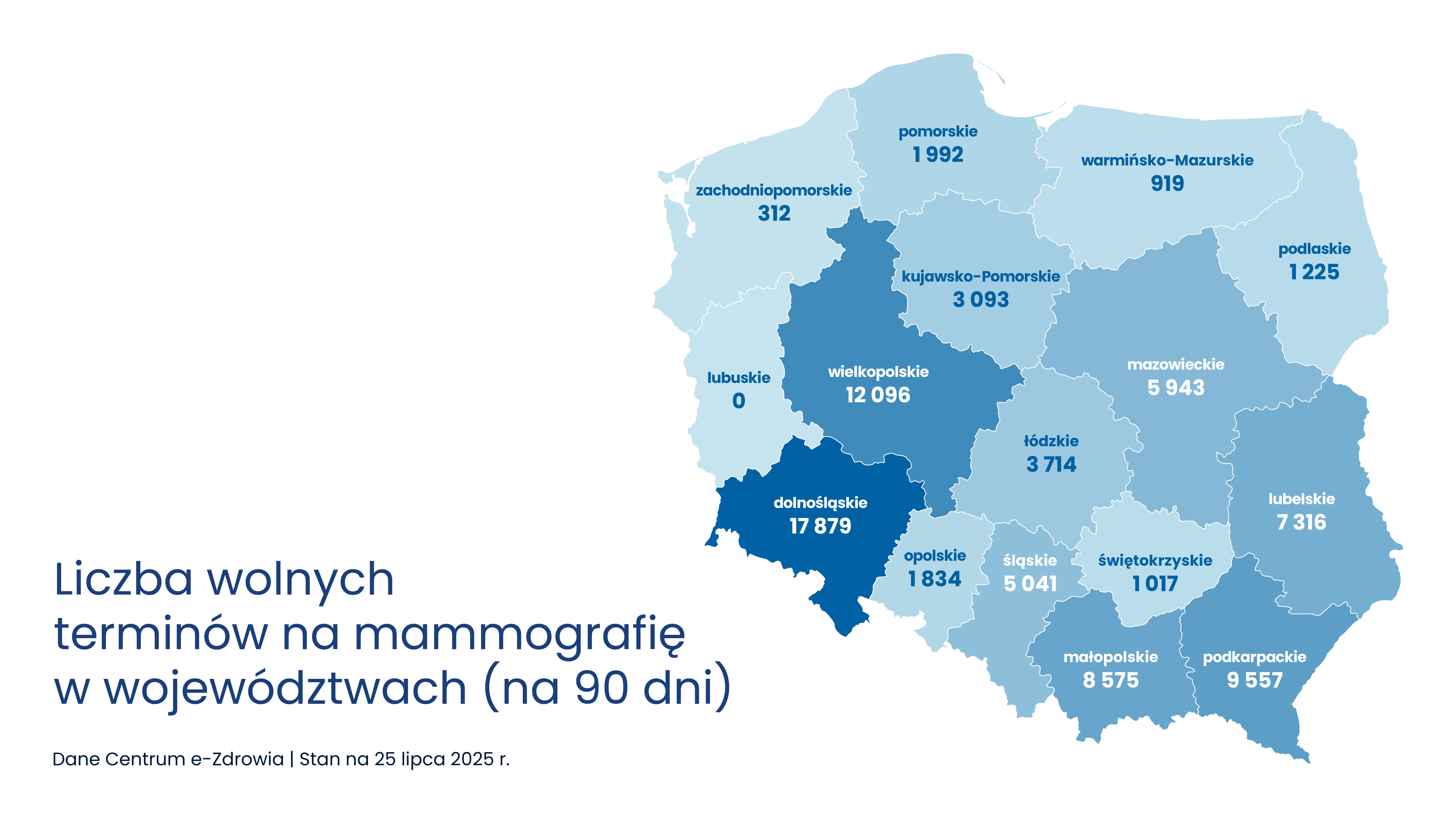 mapa wolnych terminów na mammografię
