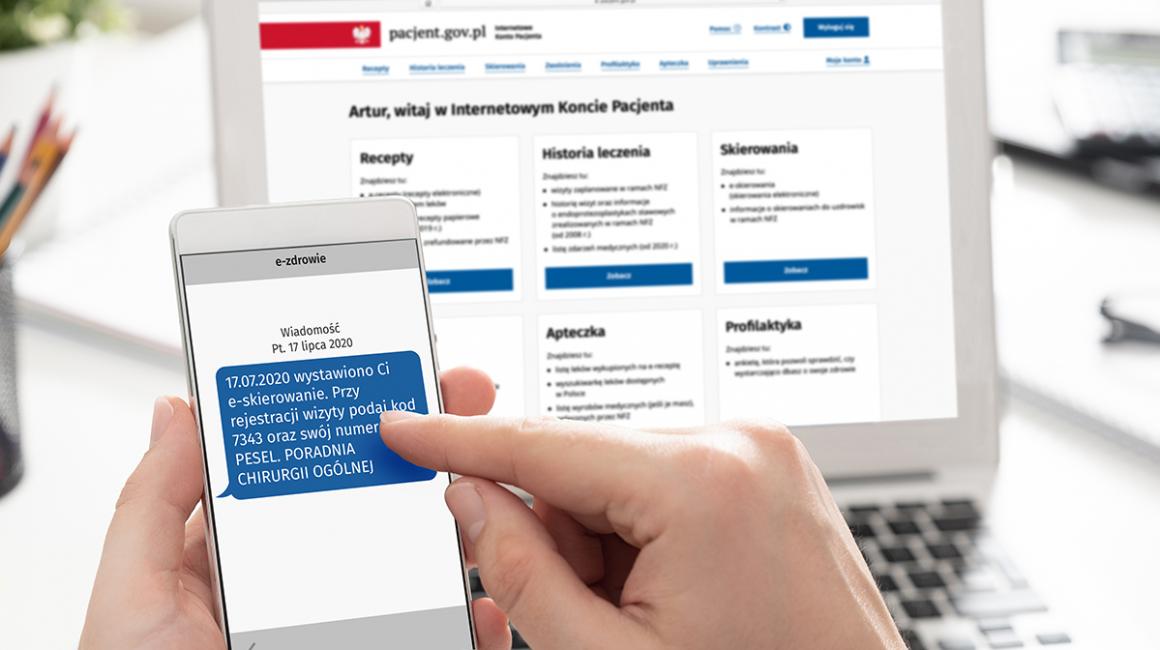 SMS z e-skierowaniem