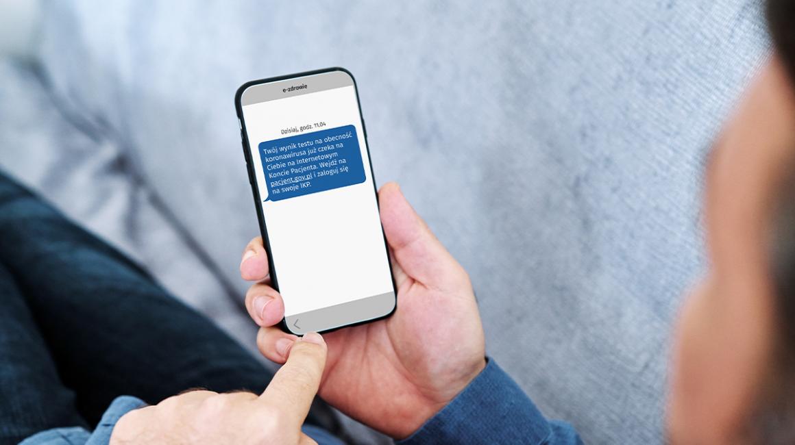 Sms z wynikiem testu