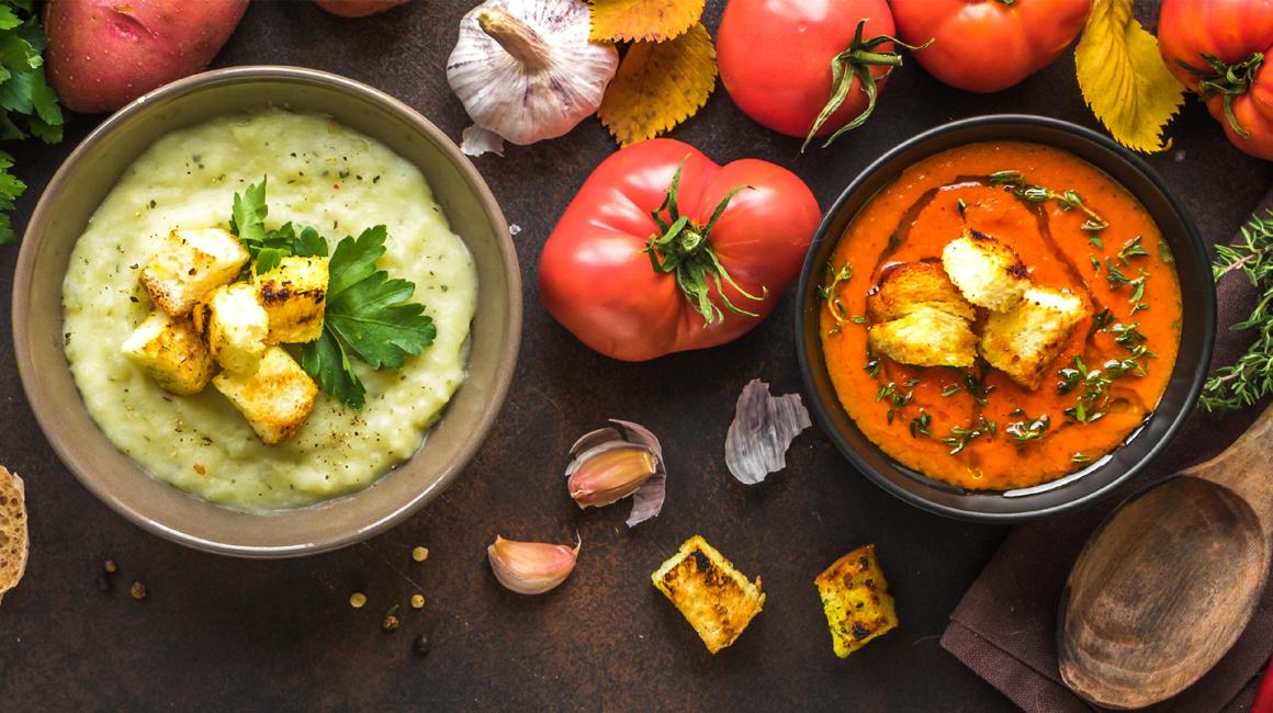 Zimowy stół z zupami