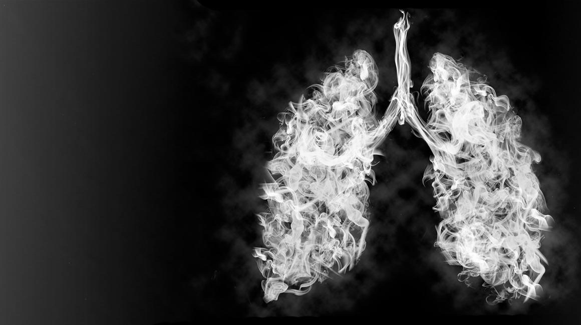 Kształt płuc zrobiony z dymu 