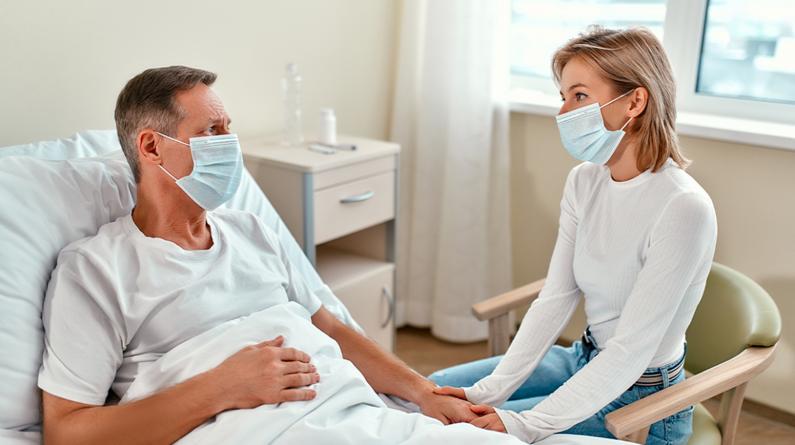 żona u męża w szpitalu