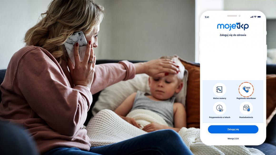 Matka przy chorym dziecku, dzwoni