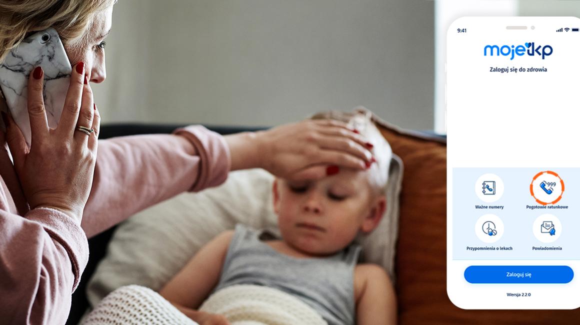 Matka przy chorym dziecku, dzwoni