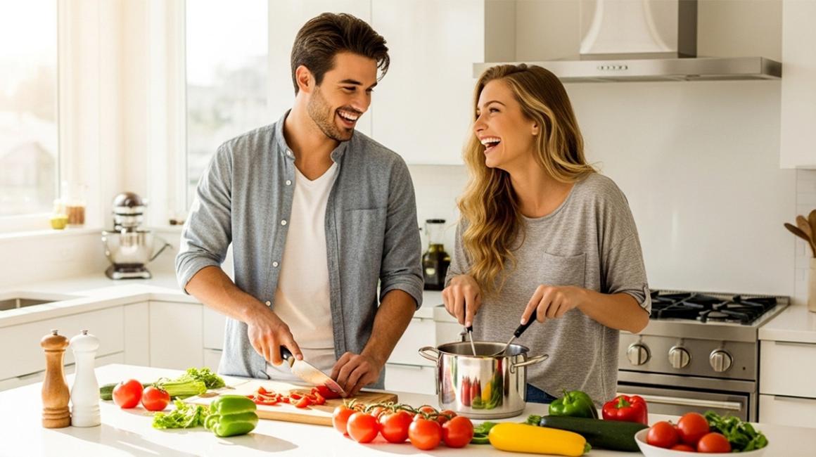 Dwoje ludzi w kuchni 