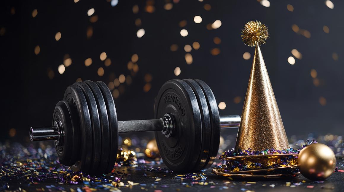 sztanga i noworoczne konfetti