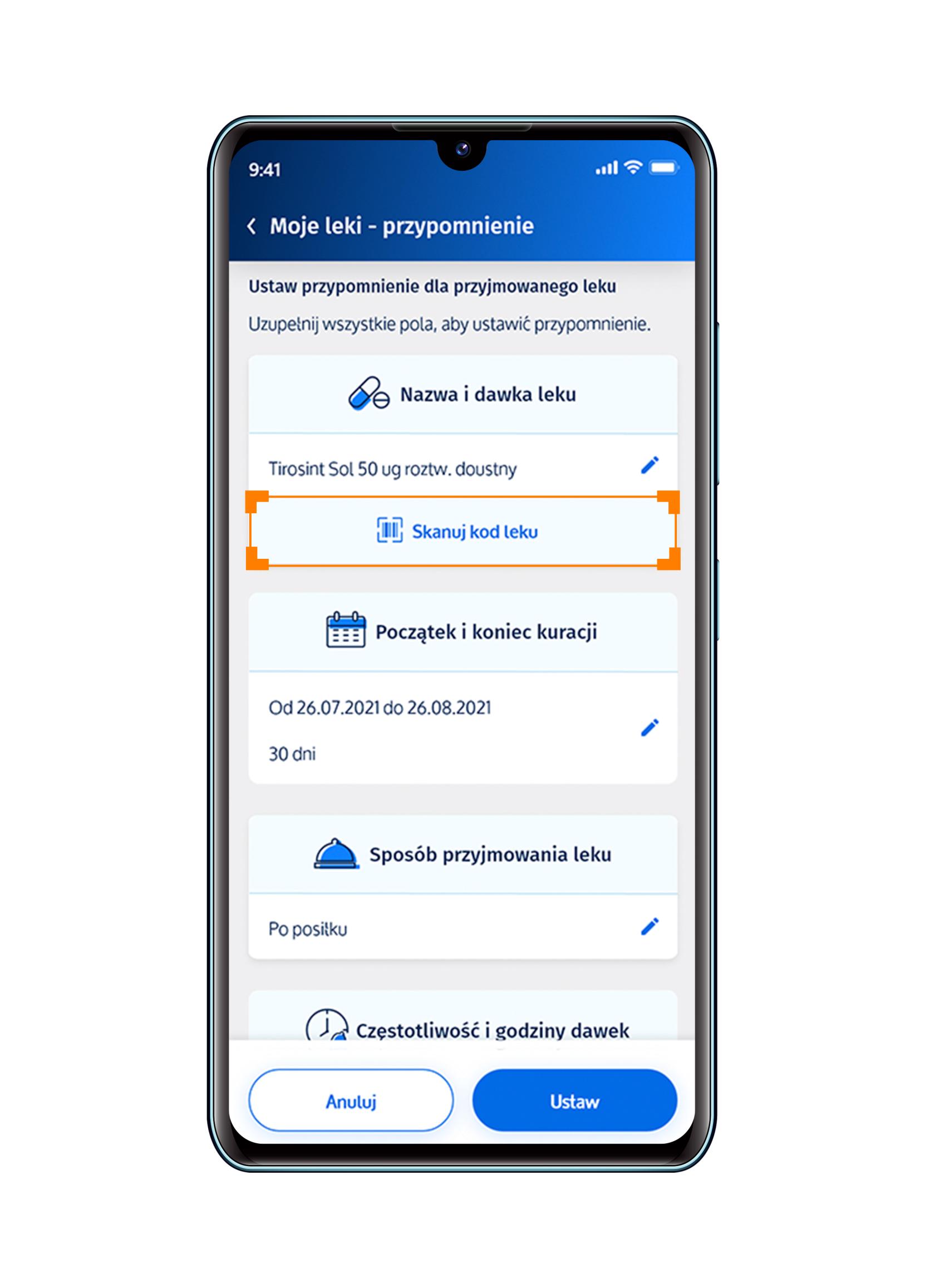 Zrzut ekranu z funkcją skanera