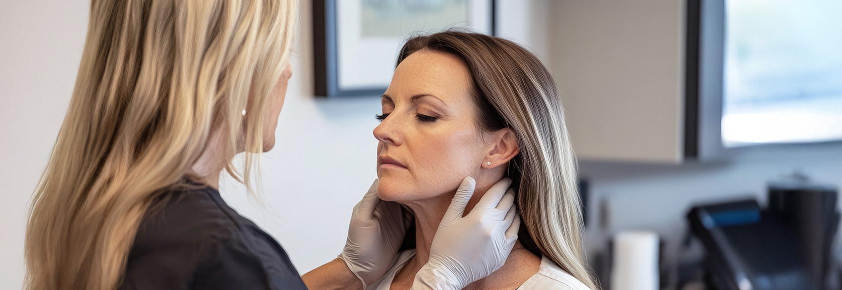 Lekarka bada szyję kobiety