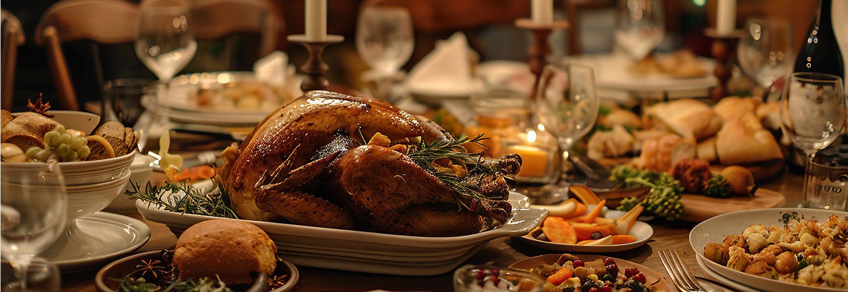 suto zastawiony świąteczny stół