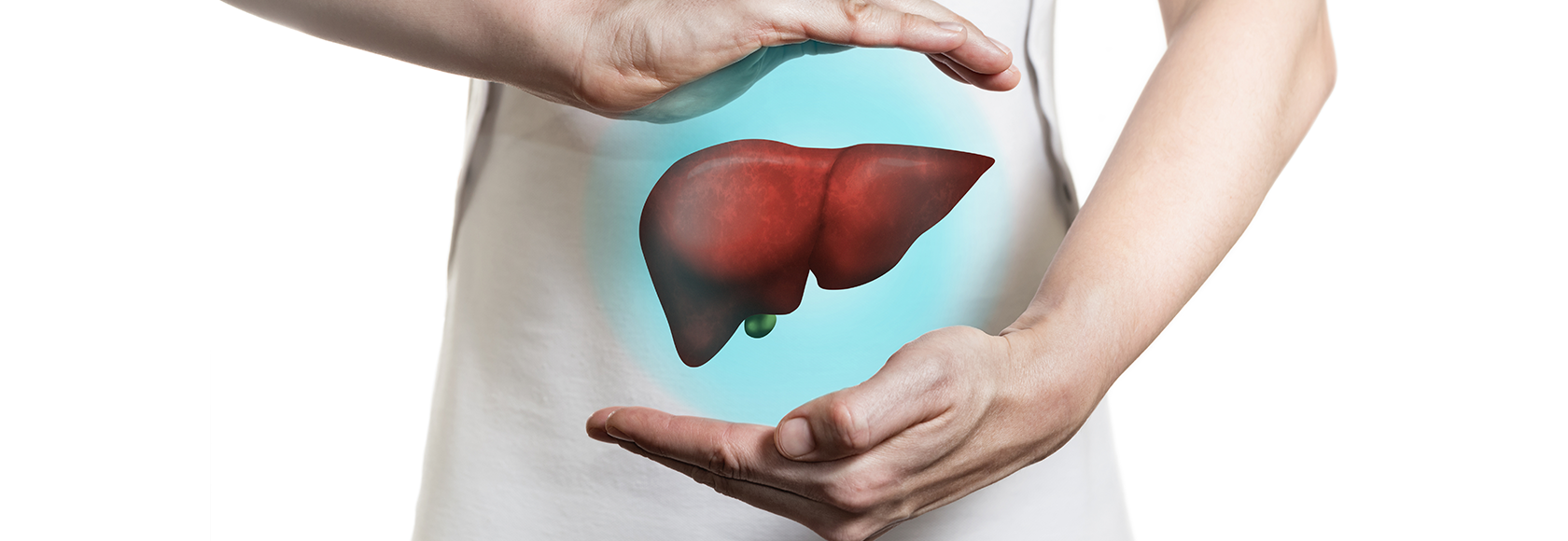 kobieta i rysunek wątroby