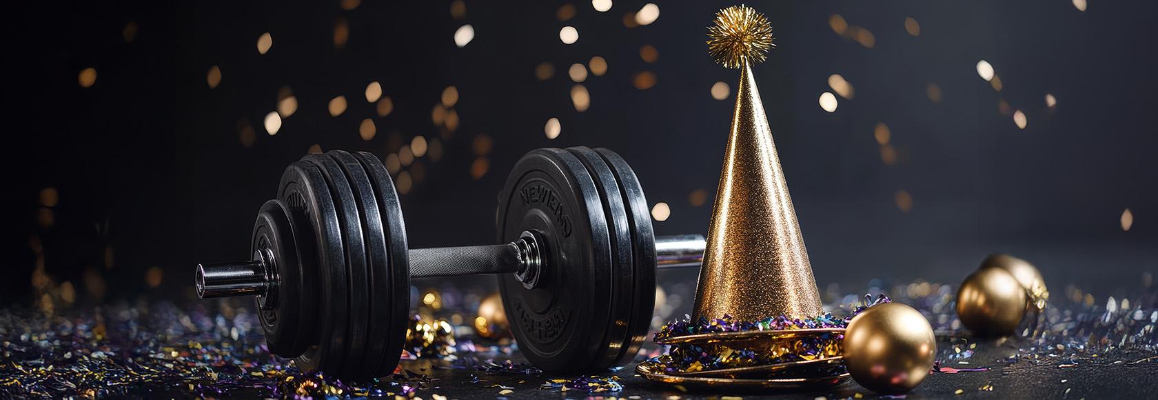 sztanga i noworoczne konfetti