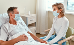 żona u męża w szpitalu