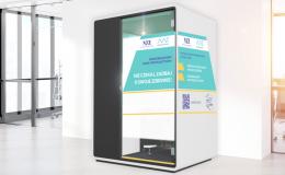 Widok kiosku profilaktycznego z zwenątrz. 