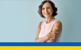 kobieta z plalstrem na ramieniu ukr