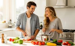 Dwoje ludzi w kuchni 