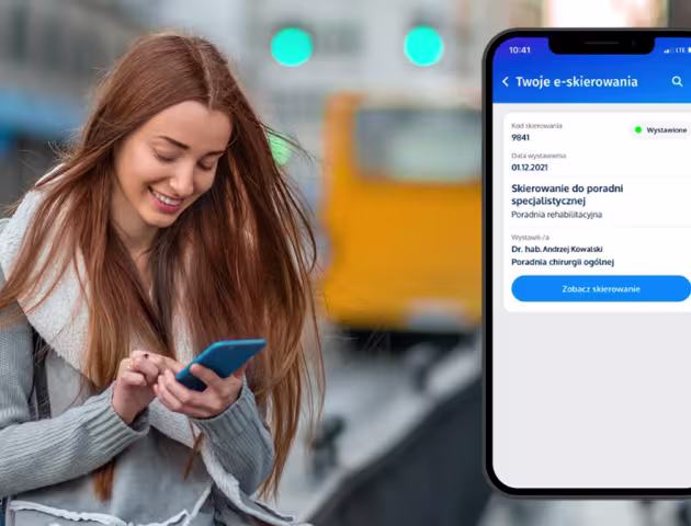 Dziewczyna z telefonem, obok ekran komórki z eskierowaniem