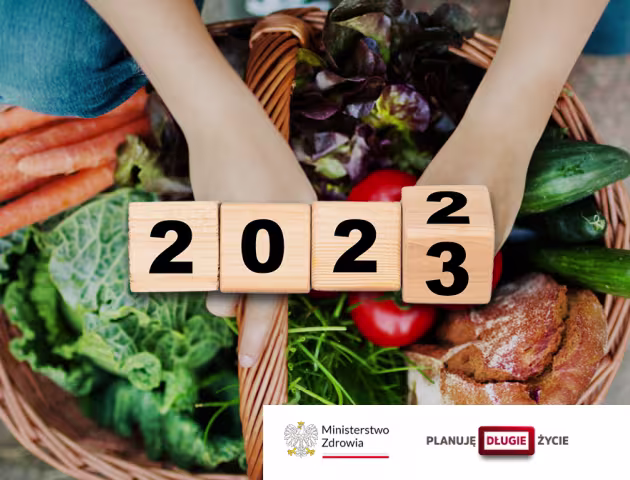 warzywa i dłonie napis 2023