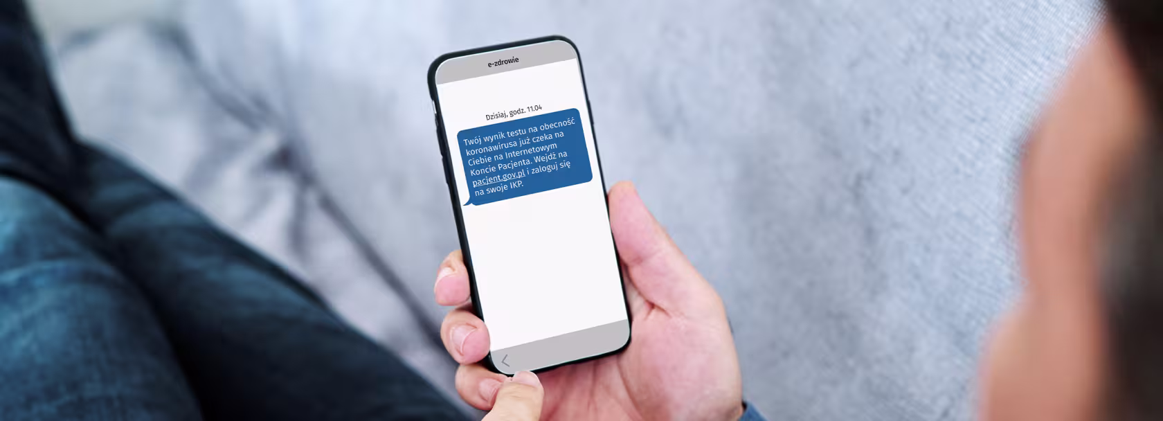 Sms z wynikiem testu